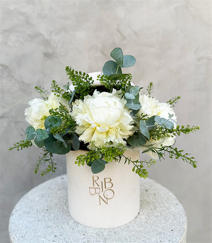 Senfoni Mini Krem Kutuda Beyaz Şakayık