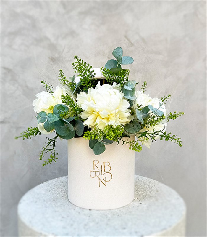 Senfoni Mini Krem Kutuda Beyaz Şakayık