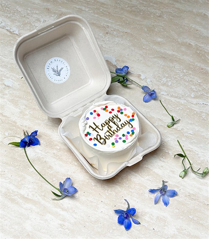 Beam Bakes Confetti Happy Birthday Mini Bento Yaş Pasta