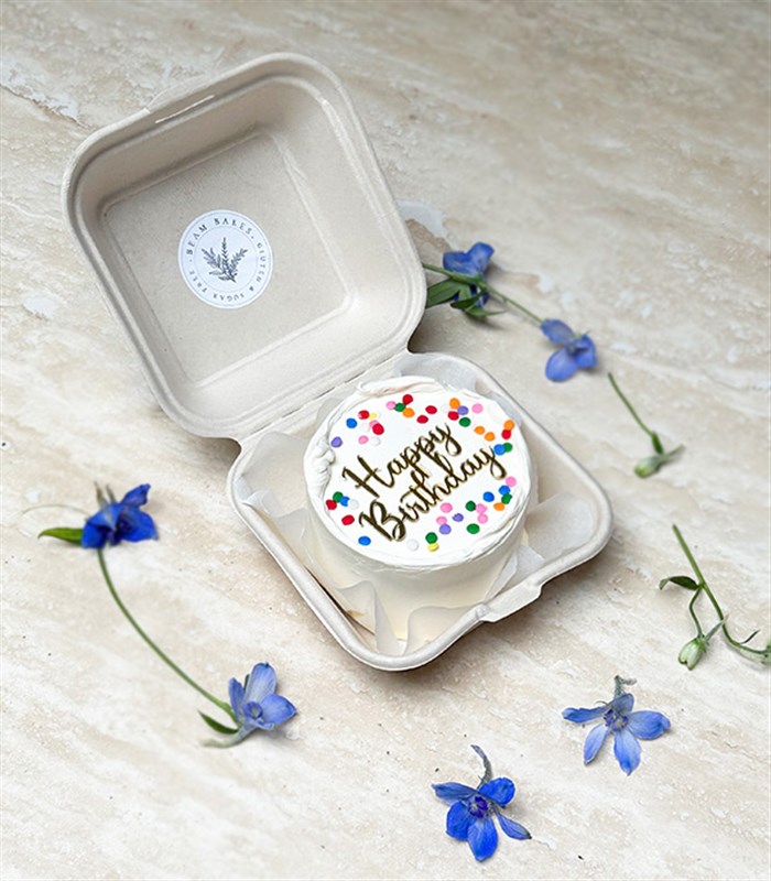 Beam Bakes Confetti Happy Birthday Mini Bento Yaş Pasta
