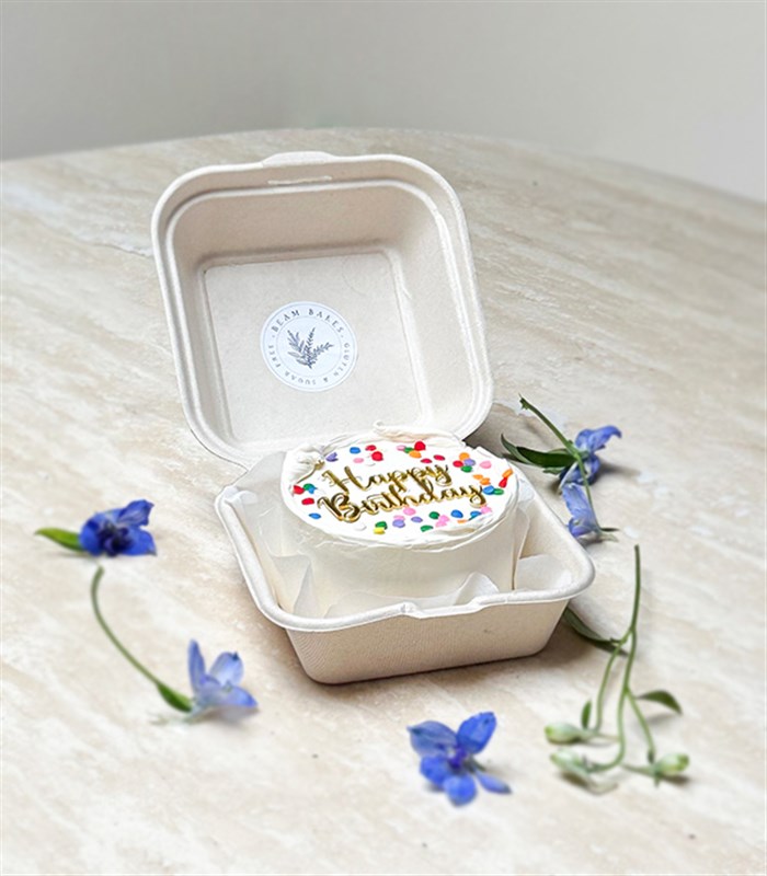 Beam Bakes Confetti Happy Birthday Mini Bento Yaş Pasta