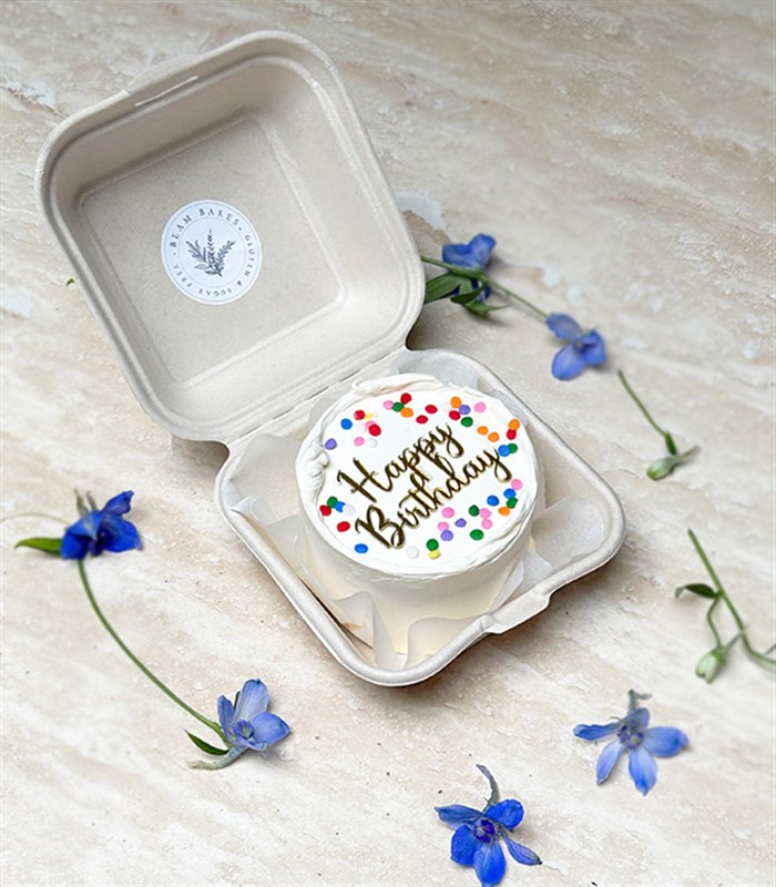 Beam Bakes Confetti Happy Birthday Mini Bento Yaş Pasta