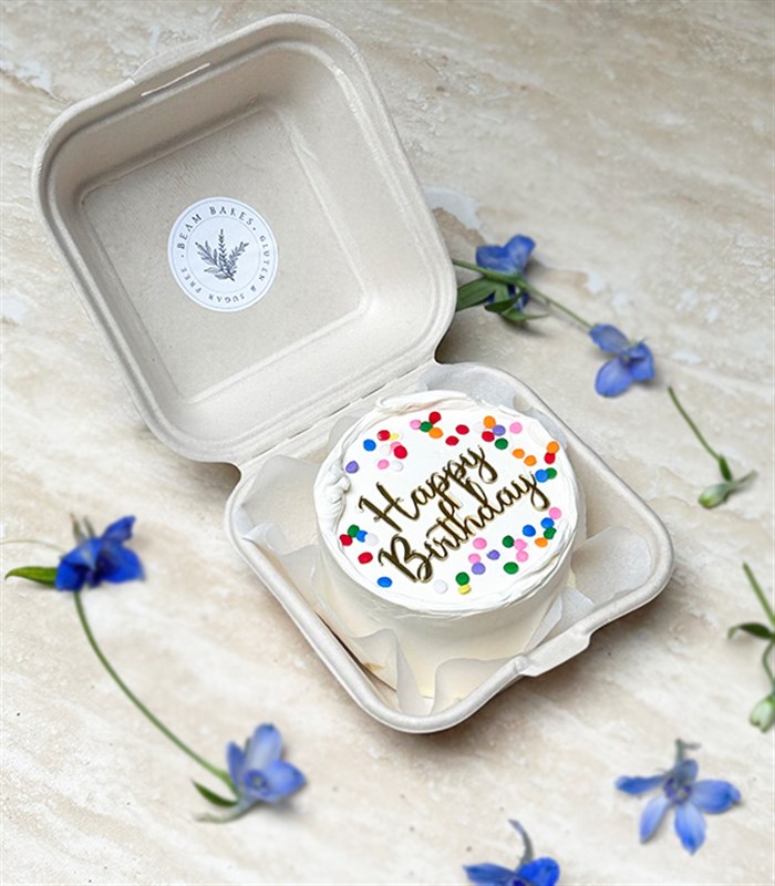 Beam Bakes Confetti Happy Birthday Mini Bento Yaş Pasta