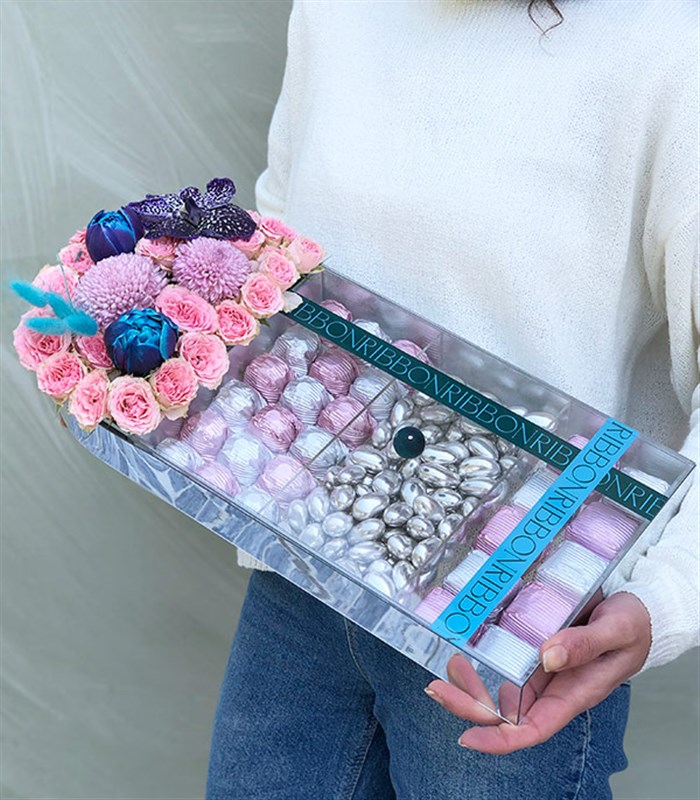 Turuncu Silver Deluxe Badem Draje Çikolata Tepsisi