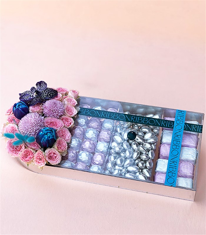 Turuncu Silver Deluxe Badem Draje Çikolata Tepsisi