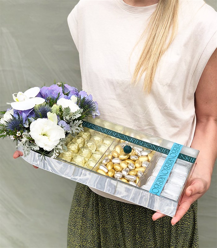 Turuncu Silver Deluxe Badem Draje Çikolata Tepsisi