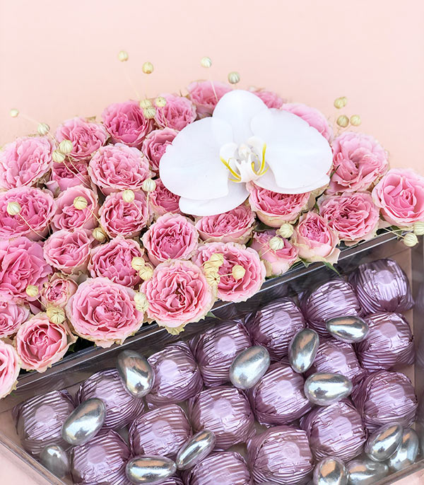 Pink Luxe Star Hexagon Mirror Chocolate Tray