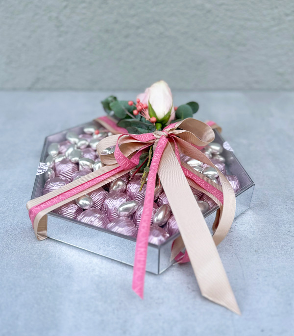 Pink Luxe Star Hexagon Mirror Chocolate Tray