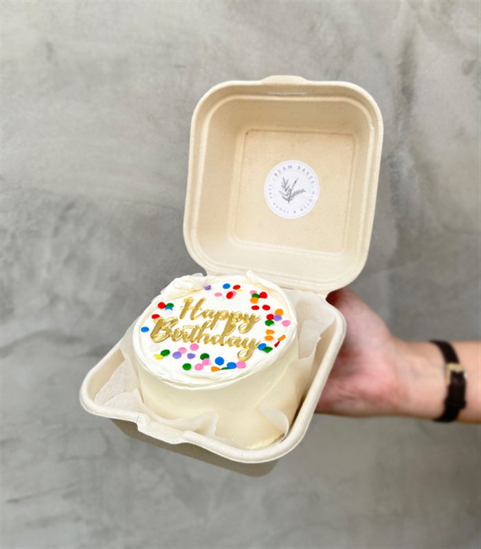 Beam Bakes Confetti Happy Birthday Mini Bento Yaş Pasta