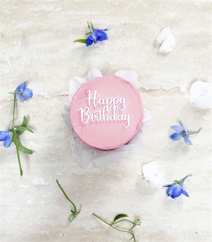 Beam Bakes Pembe Happy Birthday Mini Bento Yaş Pasta
