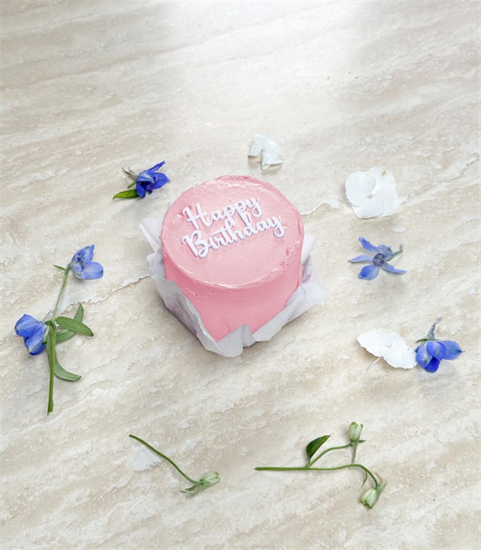 Beam Bakes Pembe Happy Birthday Mini Bento Yaş Pasta