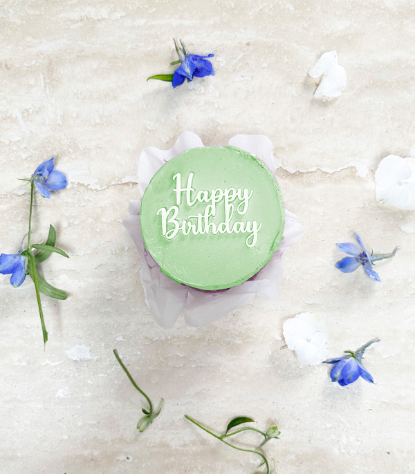 Beam Bakes Yeşil Happy Birthday Mini Bento Yaş Pasta