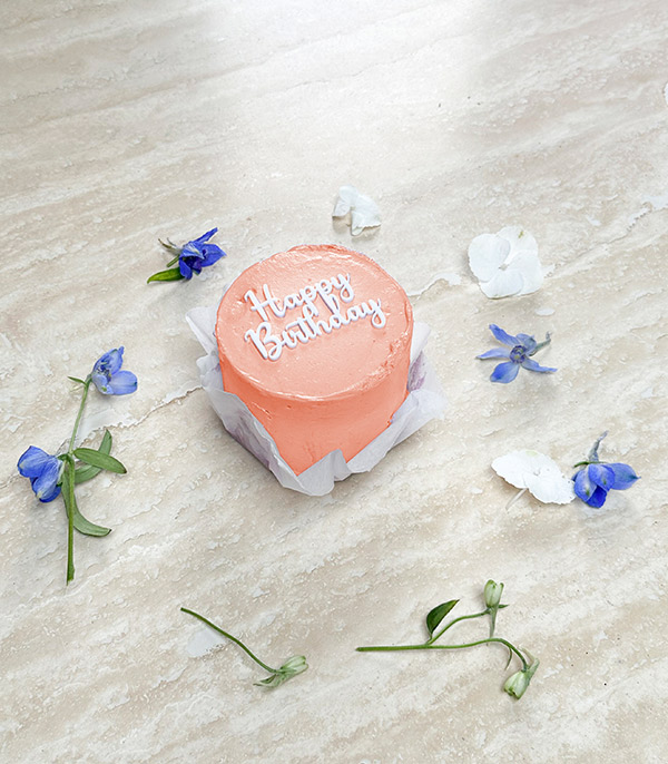Beam Bakes Turuncu Happy Birthday Mini Bento Yaş Pasta