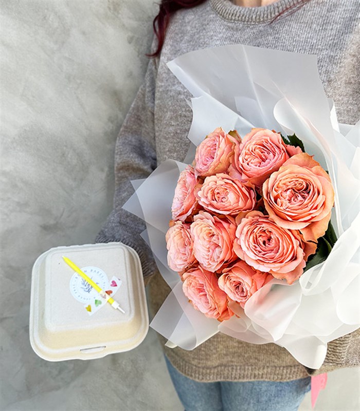 Beam Bakes Somon I Love You Pasta Gül Buketi Seti