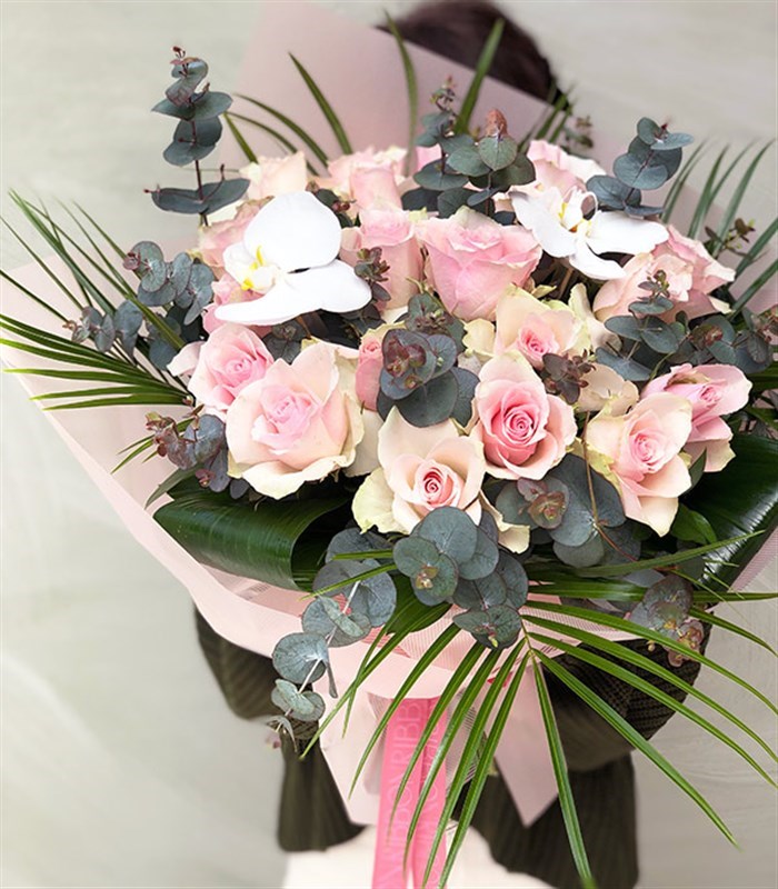 Claire Deluxe 20 Pembe Gül Buketi