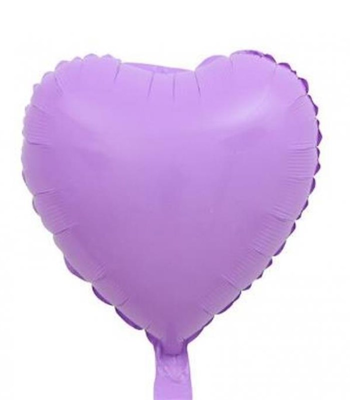 Mat Lila Uçan Kalp Balon 45 cm