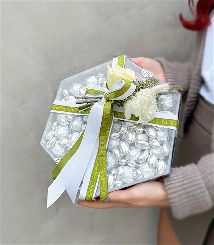 Silver Grand Deluxe 40Lı Yıldız Altıgen Ayna Çikolata Tepsisi