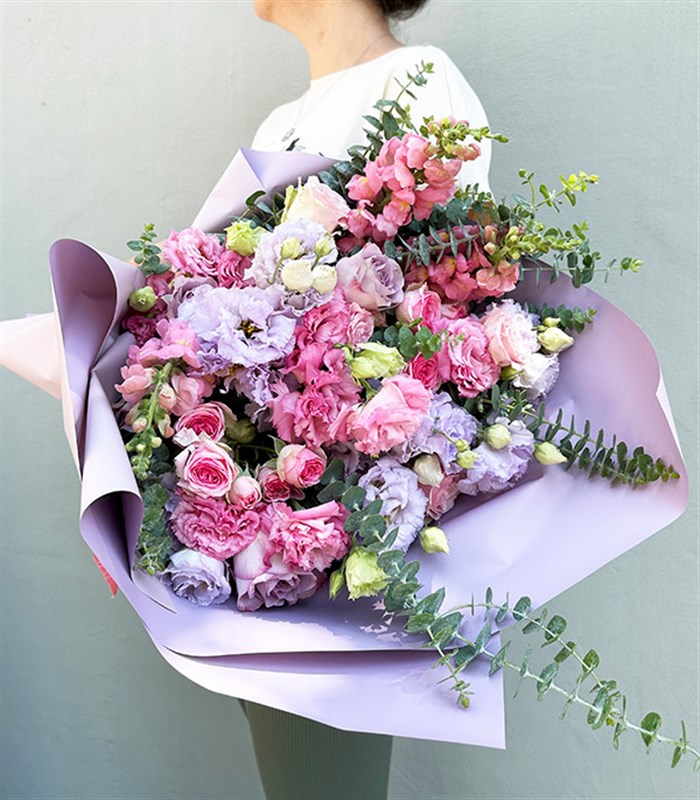 Deluxe Carla Lila Pembe Buket