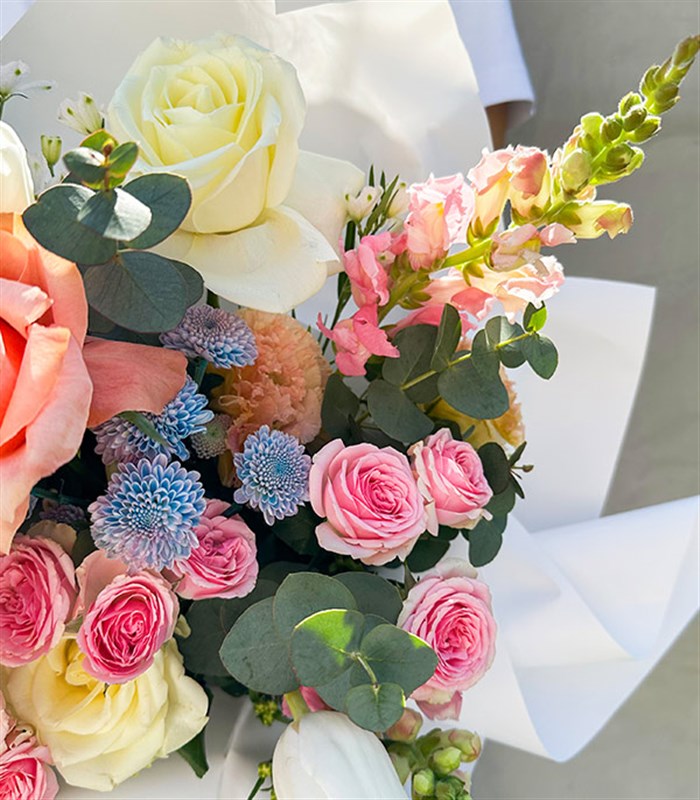 Pure Beyaz Somon Soft Buket