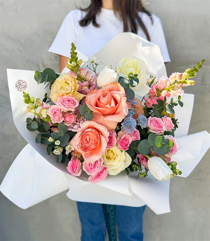 Pure Beyaz Somon Soft Buket