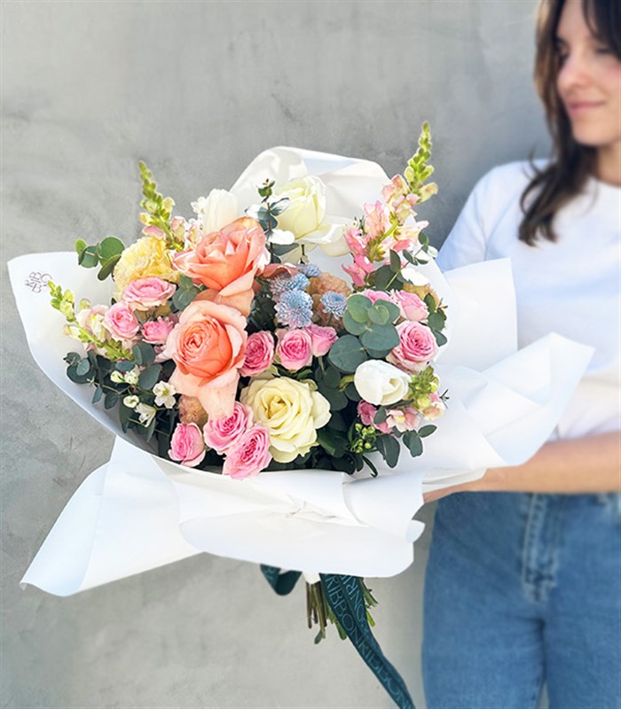 Pure Beyaz Somon Soft Buket