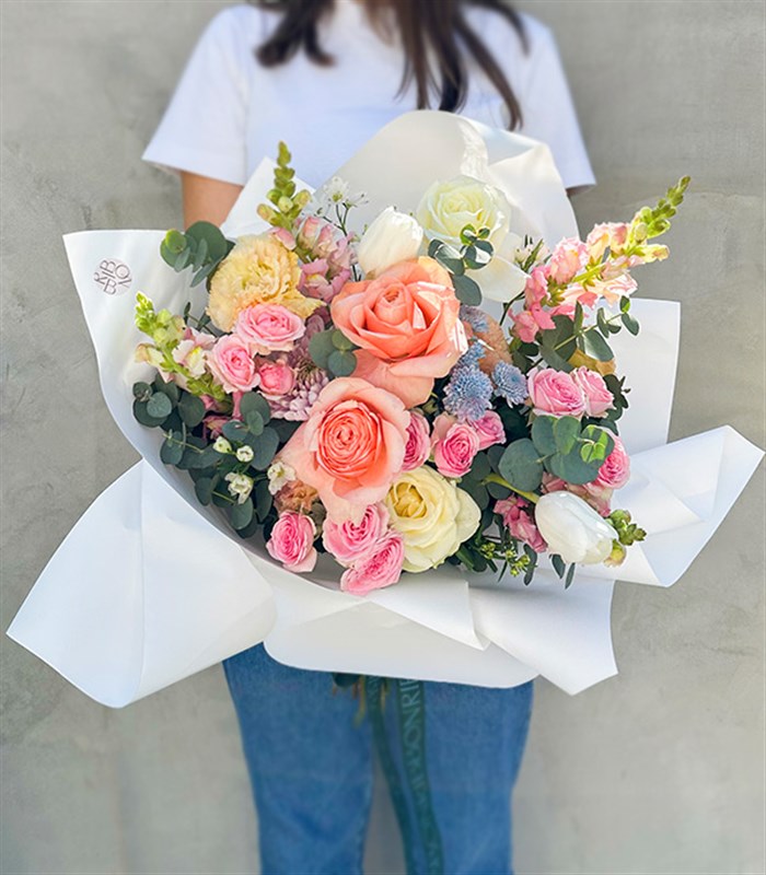 Pure Beyaz Somon Soft Buket