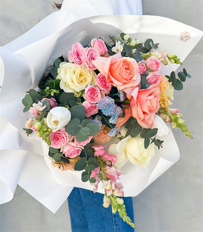 Pure Beyaz Somon Soft Buket