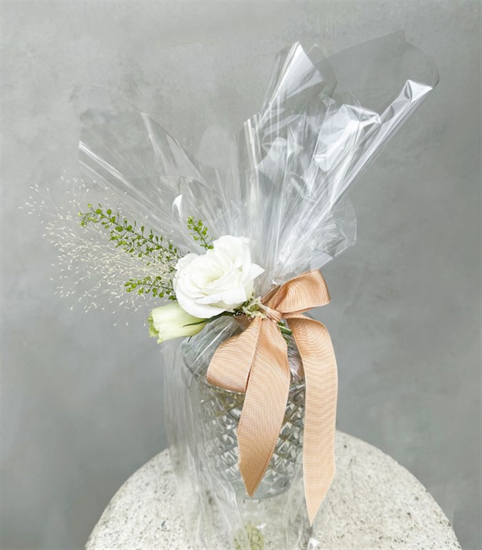 Kristal Kadeh Vazoda 16Lı Yıldız Gold Silver Çikolata Badem Şekeri