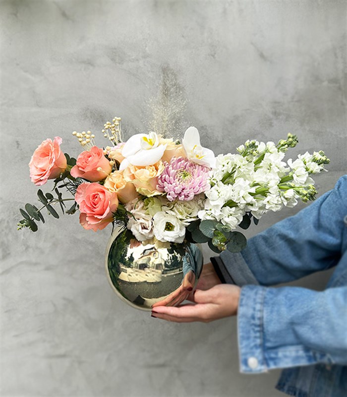 Prenses Diana Silver Vazoda Soft Aranjman