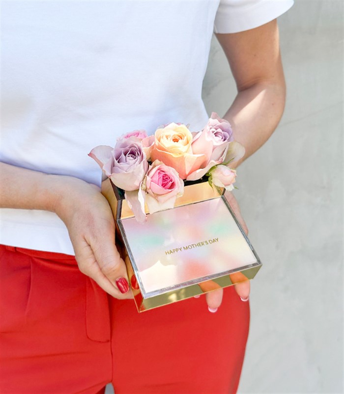 Happy Mothers Day Lilac Salmon Pink Mini Mothers Day Chocolate