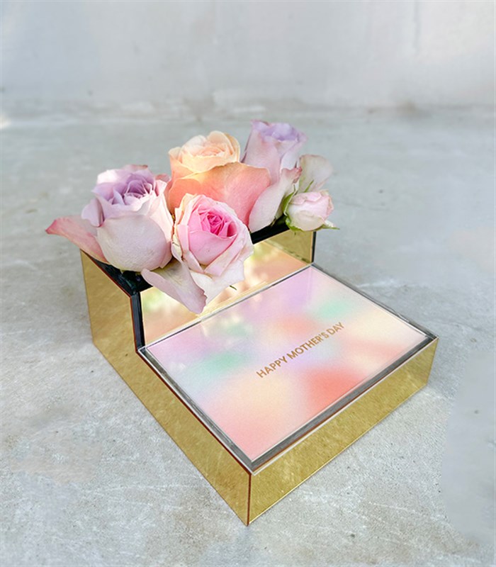 Happy Mothers Day Lilac Salmon Pink Mini Mothers Day Chocolate