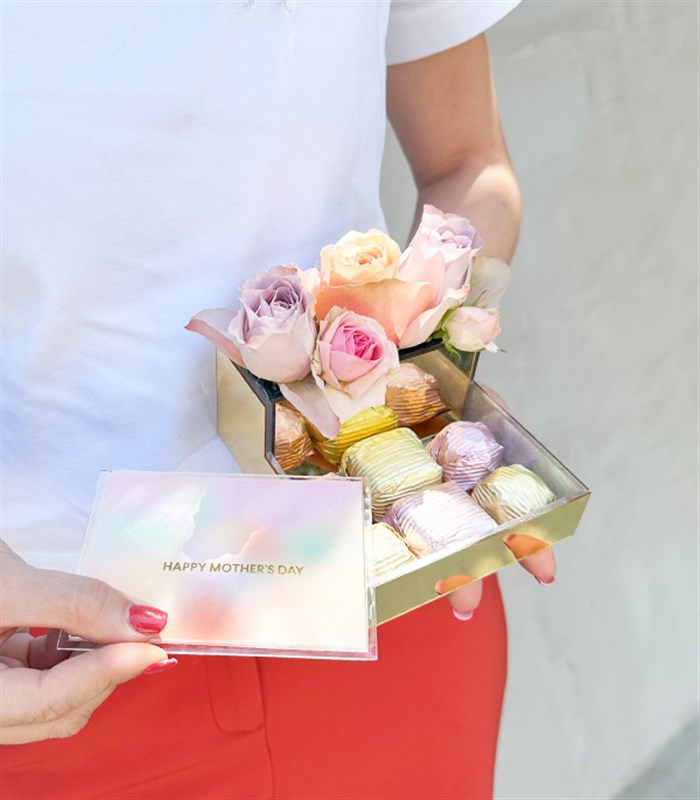 Happy Mothers Day Lilac Salmon Pink Mini Mothers Day Chocolate