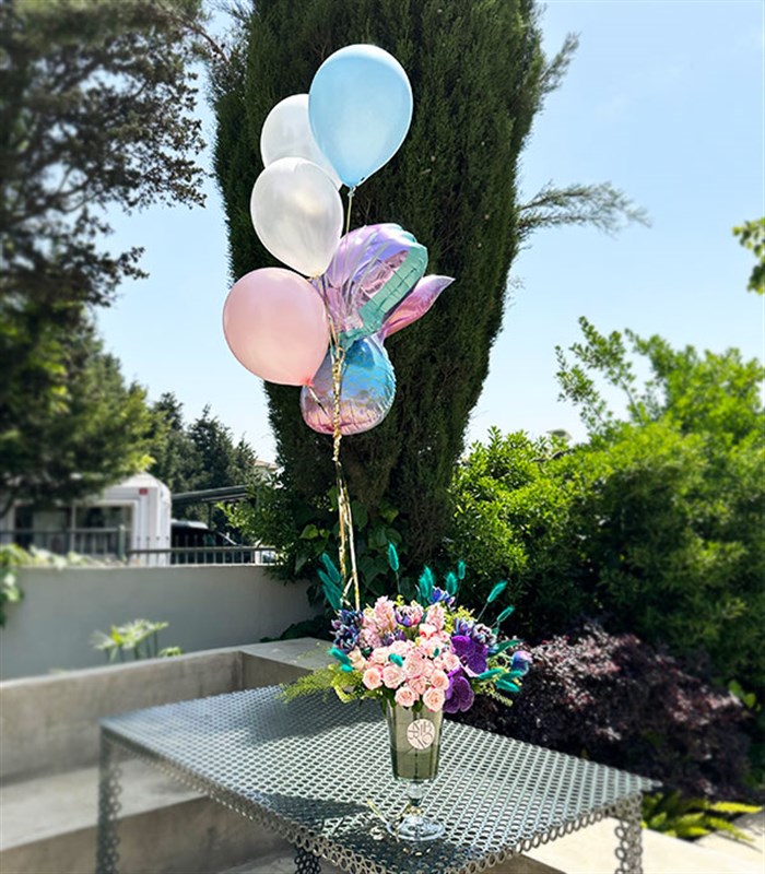 Deniz Kızı Deniz Kabuğu 5 Uçan Balon Seti