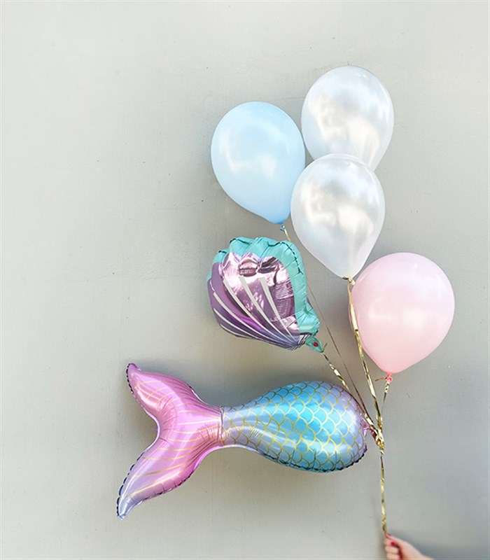 Deniz Kızı Deniz Kabuğu 5 Uçan Balon Seti