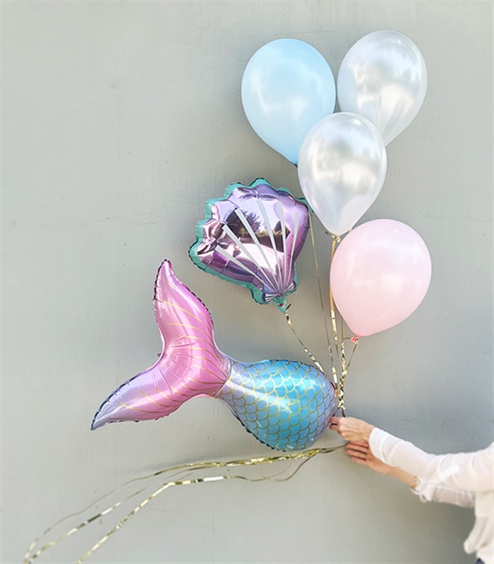 Deniz Kızı Deniz Kabuğu 5 Uçan Balon Seti