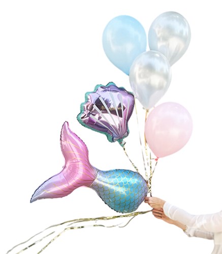 Deniz Kızı Deniz Kabuğu 5 Uçan Balon Seti