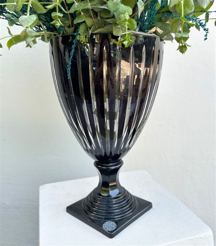 Grand Deluxe Siyah Saksı 6 Dallı Orkide Mavi Pembe Orkide Bubble Gum