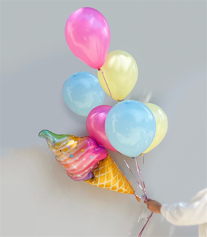 Dondurma Renkli 7Li Uçan Balon Seti