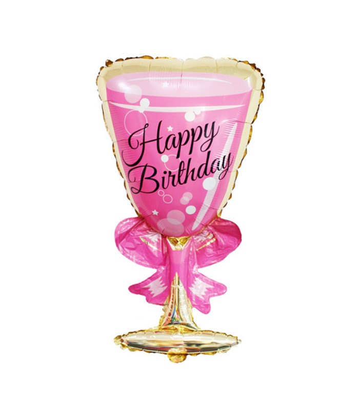 Kadeh Happy Birthday Uçan Balon Pembe 60 cm