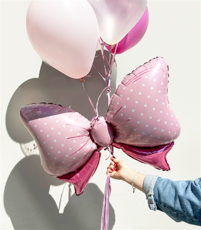 Kurdele Pembe Konfetili 10Lu Uçan Balon Seti