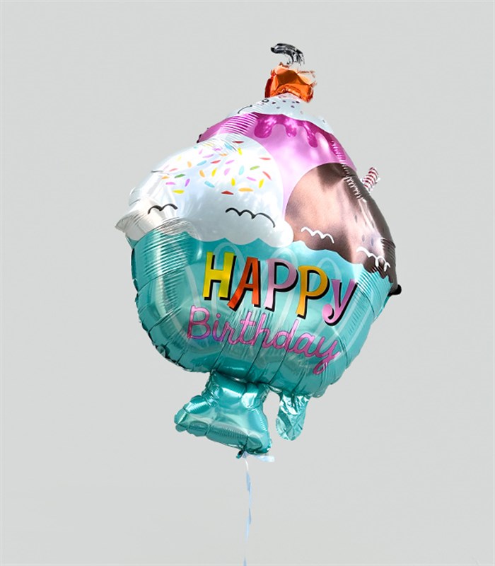 Ice Cream Happy Birthday Uçan Balon 55 cm