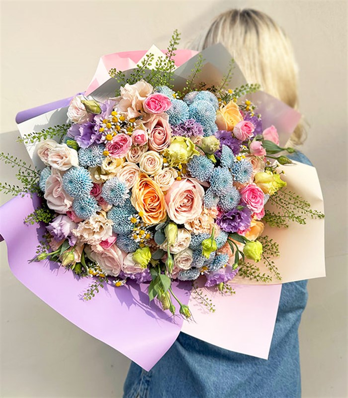 Rhapsody Deluxe Pastel Çiçekler Buketi