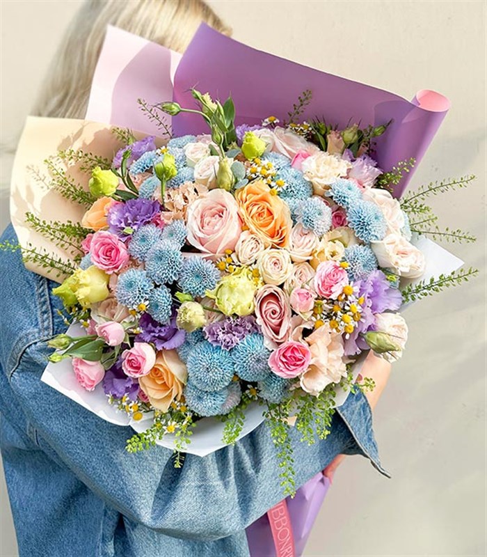 Rhapsody Deluxe Pastel Çiçekler Buketi