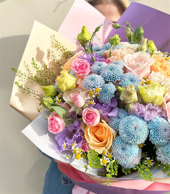 Rhapsody Deluxe Pastel Çiçekler Buketi