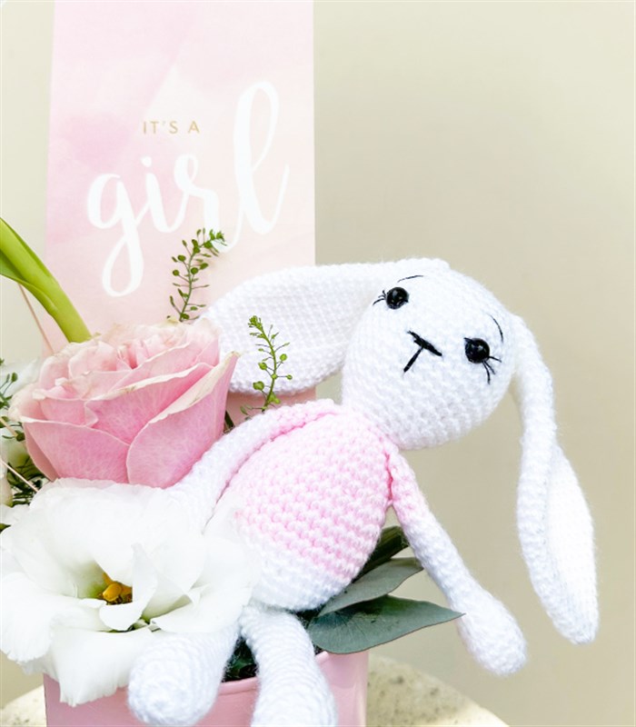 İsme Özel Its a Girl Yenidoğan Bebek Tebrik Mini Aranjman