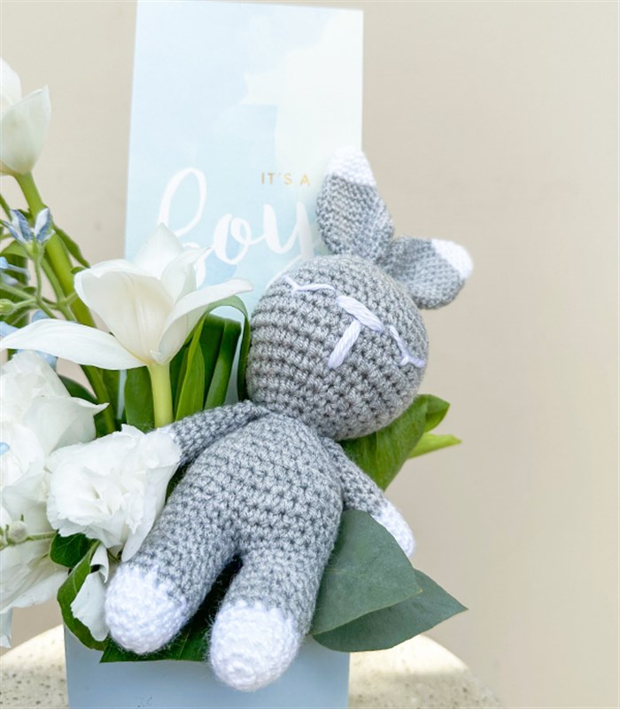 İsme Özel Its a Boy Yenidoğan Bebek Tebrik Mini Aranjman