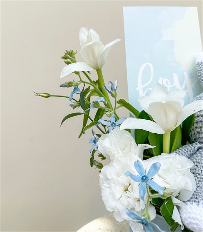 İsme Özel Its a Boy Yenidoğan Bebek Tebrik Mini Aranjman