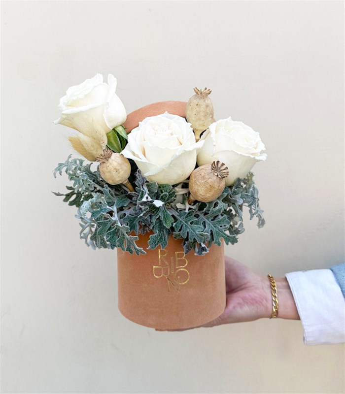 Rania Toffie Mini Kutuda Beyaz Güller