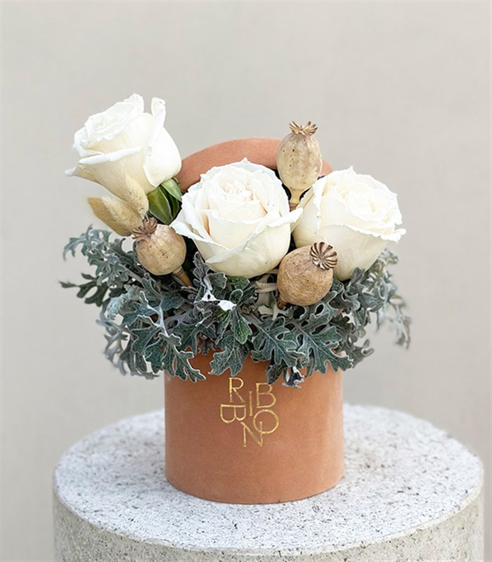 Rania Toffie Mini Kutuda Beyaz Güller