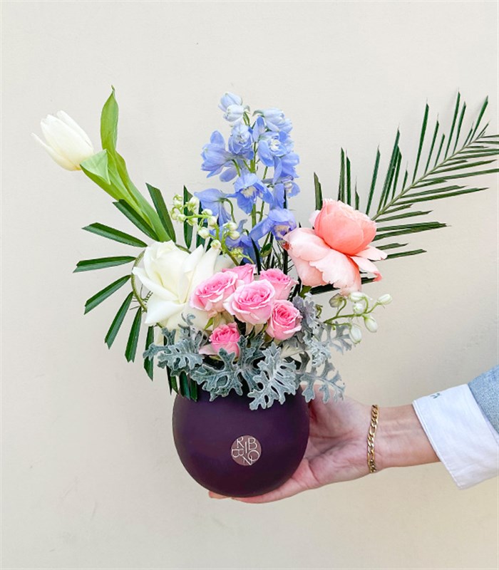 Simona Mini Seramik Vazoda Pastel Çiçekler